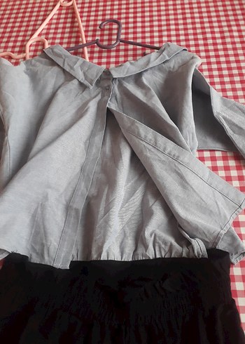 Gri Cep Detaylı salvar Pantolonu - Görsel 13