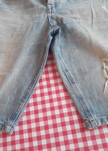 Kadın Mavi Mini Kot Şort - Görsel 10