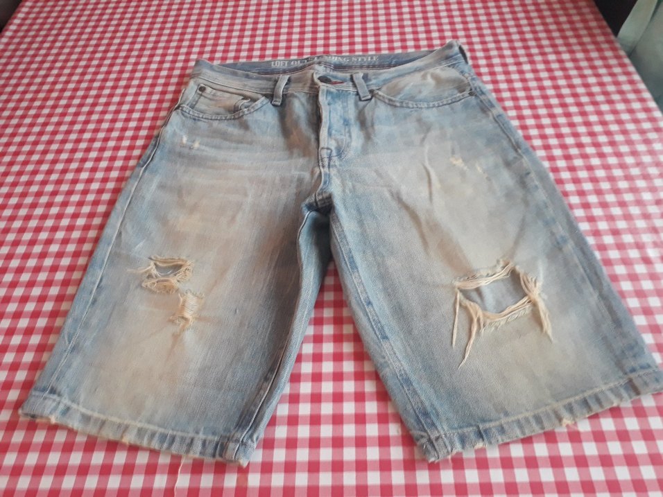 Kadın Mavi Mini Kot Şort - Görsel 3