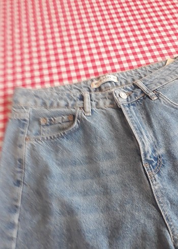 Gevşek Kesim Mavi Denim Mini Şort - Görsel 5