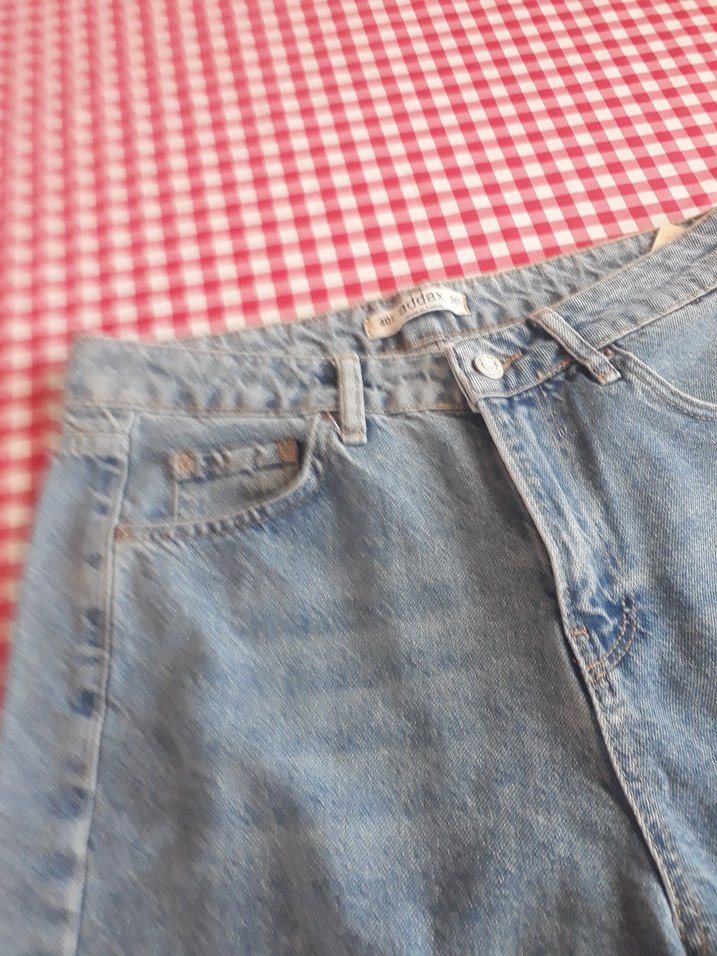 Gevşek Kesim Mavi Denim Mini Şort - Görsel 5