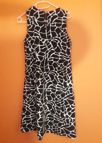 Drapeli Siyah Beyaz Zebra Desenli Hamile Elbisesi - Görsel 4
