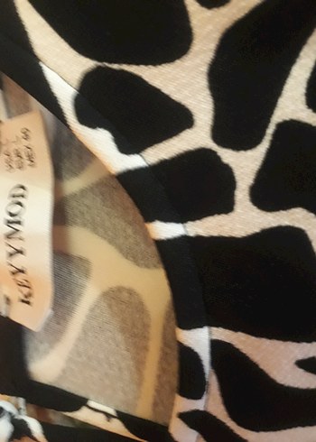 Drapeli Siyah Beyaz Zebra Desenli Hamile Elbisesi - Görsel 6