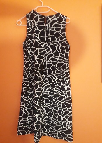 Drapeli Siyah Beyaz Zebra Desenli Hamile Elbisesi - Görsel 8