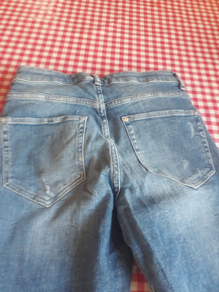 Mavi Yıpranmış Bol Kesim Kadın Kot Pantolon - Görsel 5