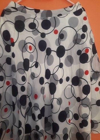 Retro Çok Renkli Puantiyeli Pliseli Mini Etek - Görsel 2