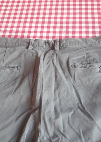 Düğmeli Gri Keten Erkek Pantolon - Görsel 10