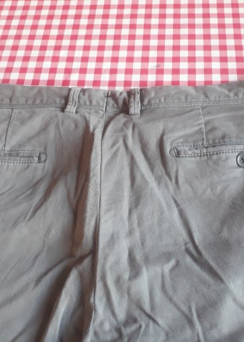 Düğmeli Gri Keten Erkek Pantolon - Görsel 9