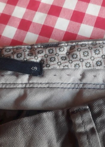 Düğmeli Gri Keten Erkek Pantolon - Görsel 5