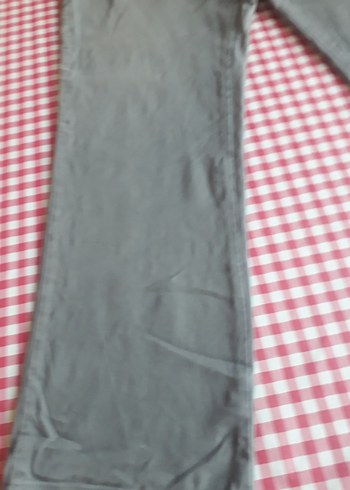 Düğmeli Gri Keten Erkek Pantolon - Görsel 3