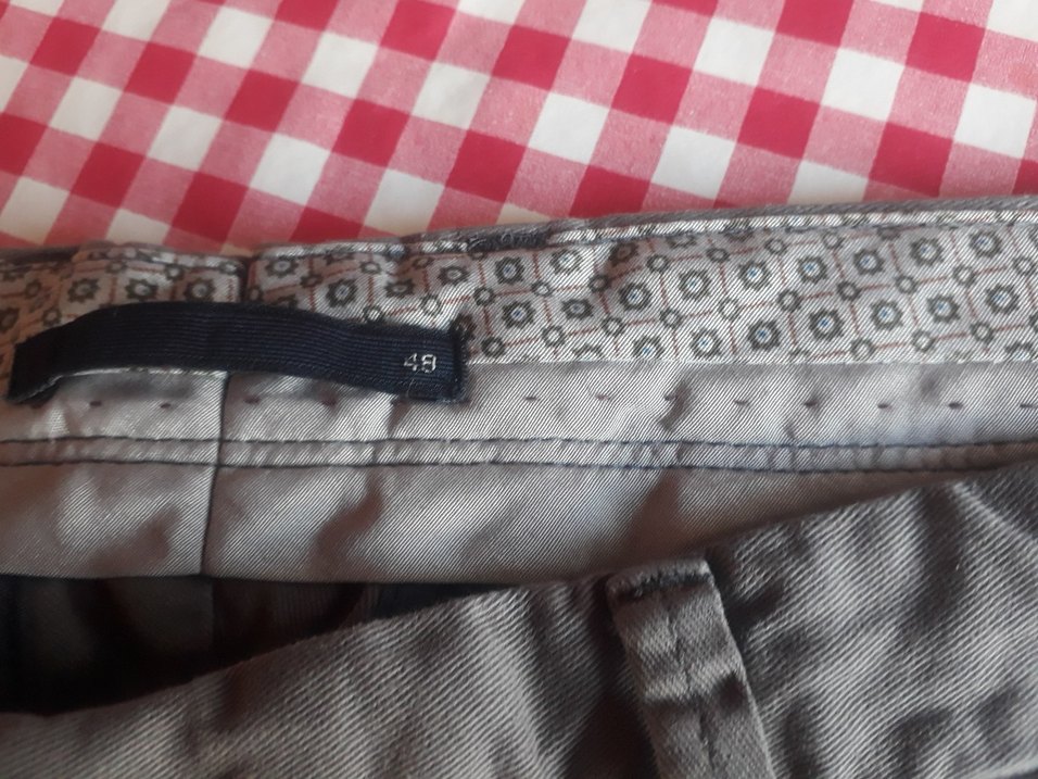 Düğmeli Gri Keten Erkek Pantolon - Görsel 5