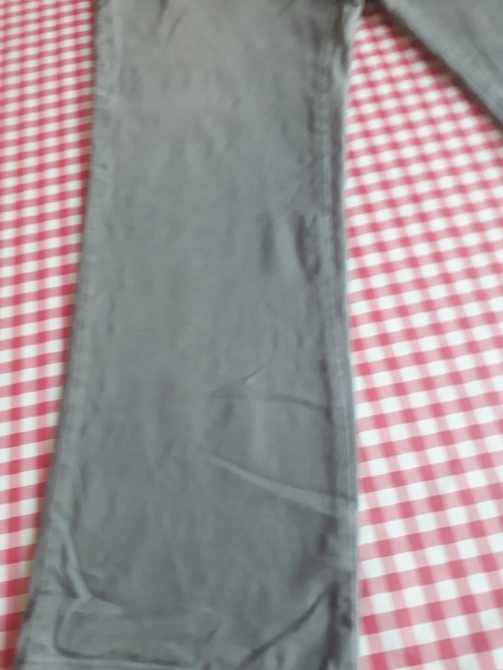 Düğmeli Gri Keten Erkek Pantolon - Görsel 3