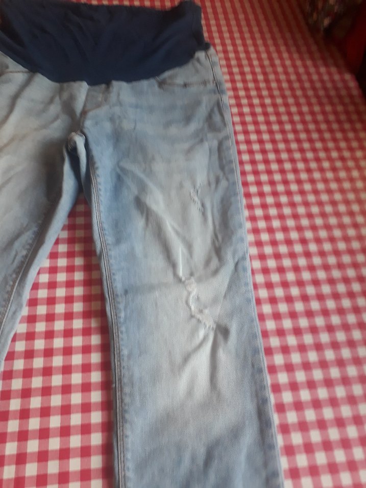 Gri Mavi Hamile Kot Pantolon - Görsel 5