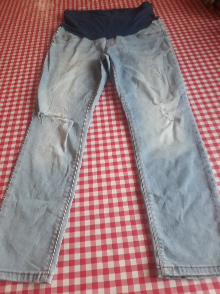 Gri Mavi Hamile Kot Pantolon - Görsel 2