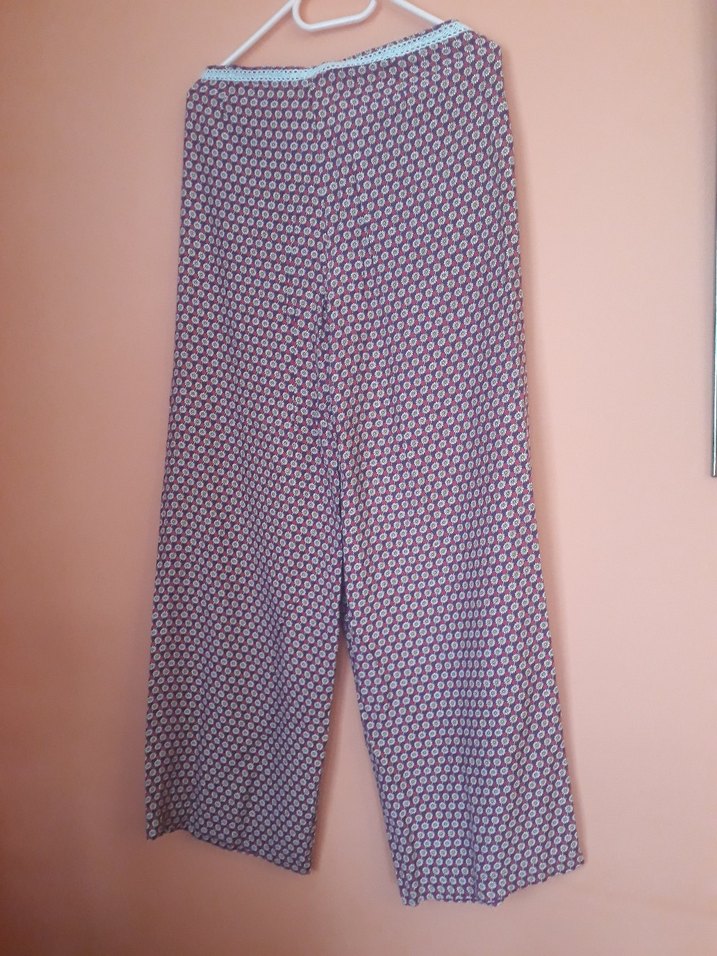 Pamuklu Bol Kesim Pembe Kadın Pantolon - Görsel 5