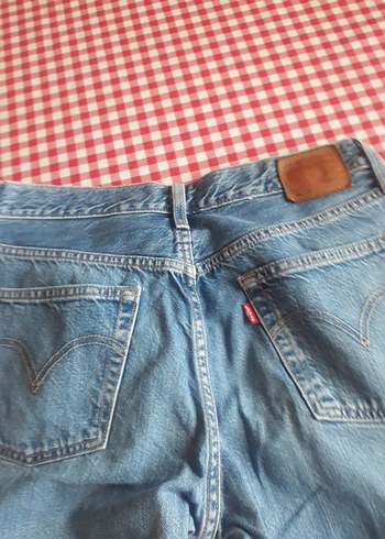 Düğmeli Mavi Kadın Denim kot Pantolon - Görsel 8