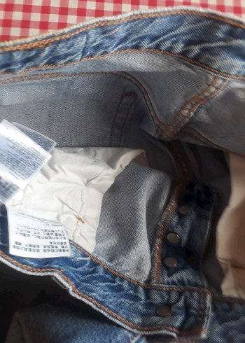 Düğmeli Mavi Kadın Denim kot Pantolon - Görsel 10