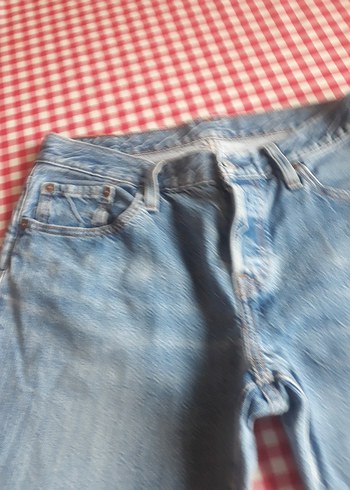 Düğmeli Mavi Kadın Denim kot Pantolon - Görsel 3