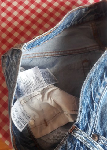 Düğmeli Mavi Kadın Denim kot Pantolon - Görsel 6