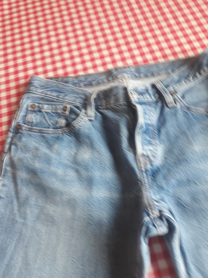 Düğmeli Mavi Kadın Denim kot Pantolon - Görsel 3