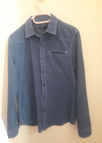 Düğmeli Uzun Kollu Erkek Kot Gömlek - Görsel 5