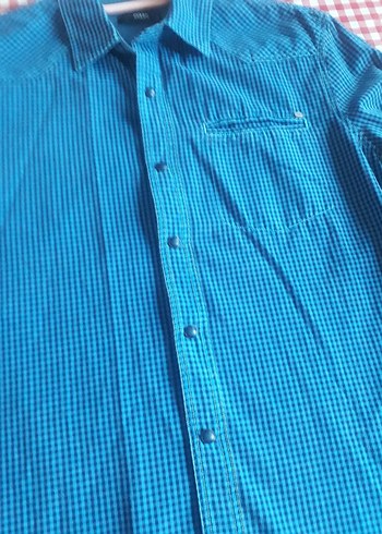 Düğmeli Uzun Kollu Erkek Kot Gömlek - Görsel 8