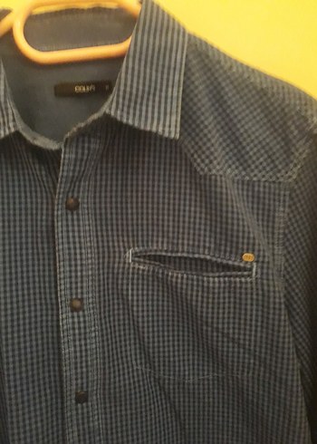 Düğmeli Uzun Kollu Erkek Kot Gömlek - Görsel 6