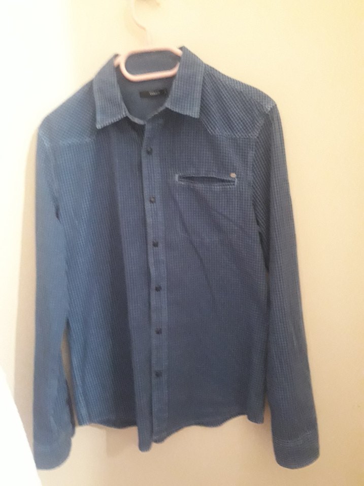 Düğmeli Uzun Kollu Erkek Kot Gömlek - Görsel 5