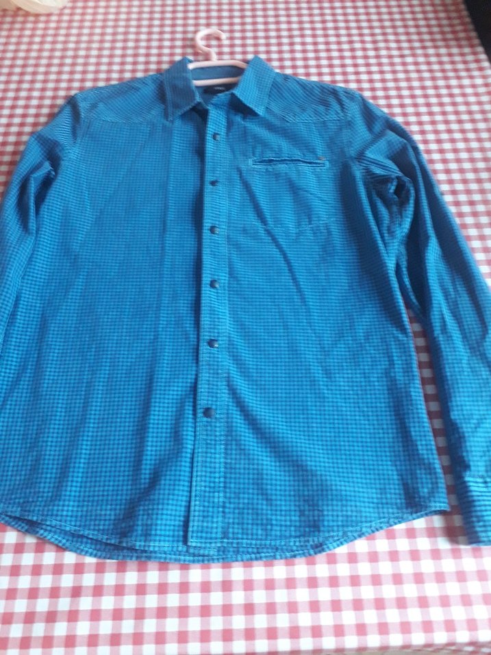 Düğmeli Uzun Kollu Erkek Kot Gömlek - Görsel 2