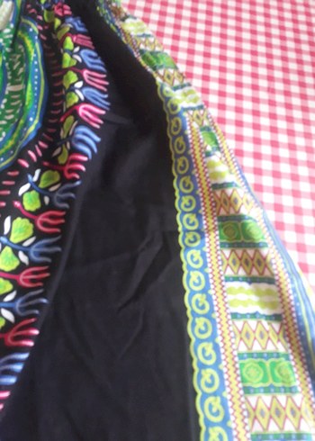 Bohem Çok Renkli V Yakalı Uzun Elbise - Görsel 4