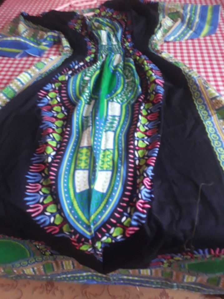 Bohem Çok Renkli V Yakalı Uzun Elbise - Görsel 3