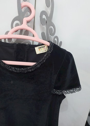 Kız Çocuk Siyah Süet Fitted Goth Elbise