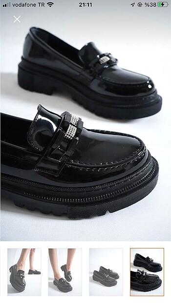 37 Beden siyah Renk Oxford - loafer ayakkabı