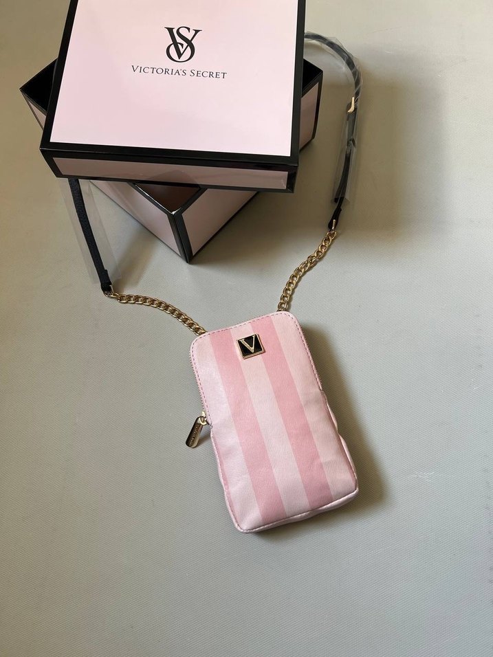 Victoria's Secret Pembe Deri Fermuarlı Clutch - Görsel 2