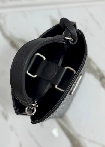 Siyah Payetli Deri Prada Kadın Çanta - Görsel 7