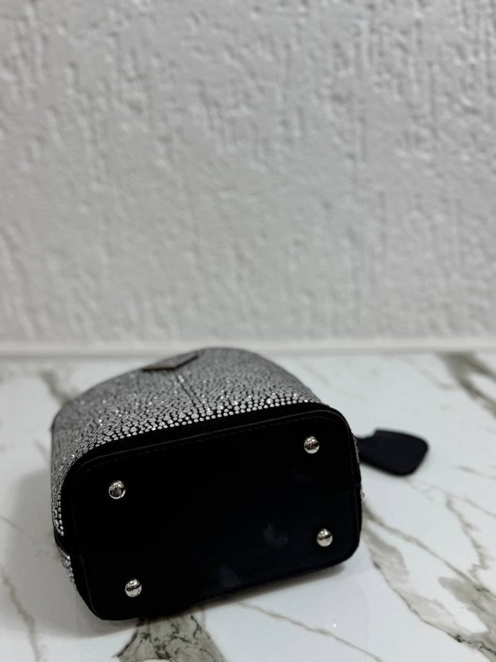 Siyah Payetli Deri Prada Kadın Çanta - Görsel 5