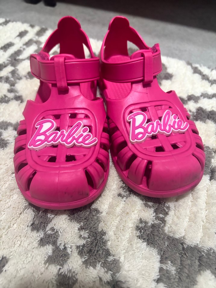 Barbie Desenli Pembe Kız Çocuk Sandalet - Görsel 2
