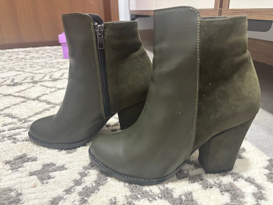 Haki Bot  Süet & Suni Deri (Hiç Dışarı Giyilmedi) - Görsel 3