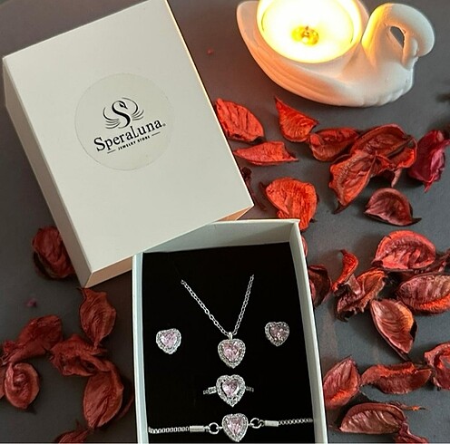 Accessorize Pembe Kalpli Set