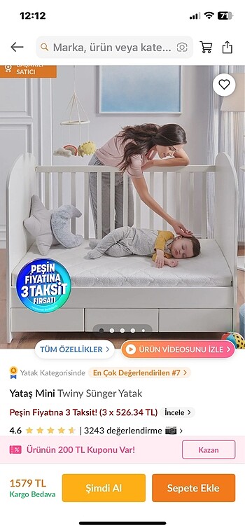 Yataş twiny yatak 70*120