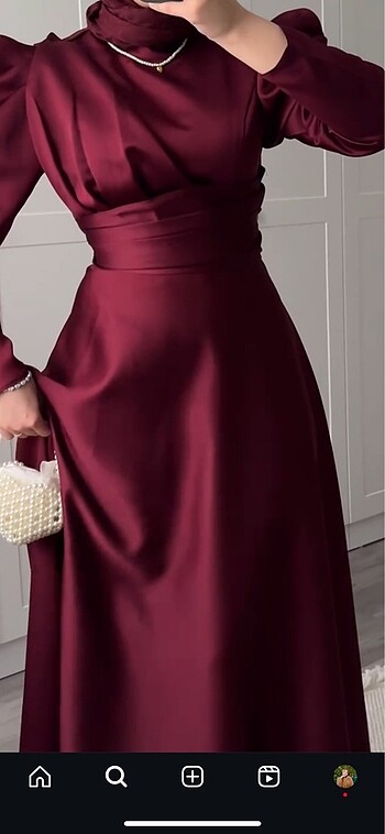 40 Beden bordo Renk Bordo Abiye