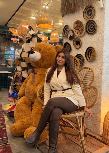 Kadife kırık beyaz blazer ceket - Görsel 4