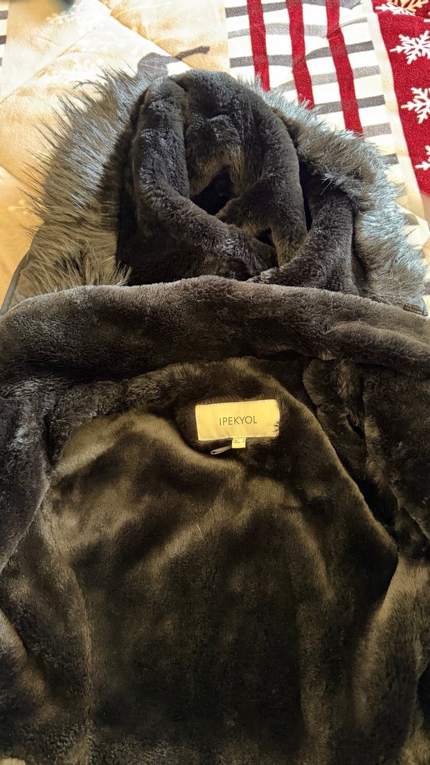 Kürk Detaylı Kapüşonlu Kadın Kışlık Mont - Görsel 4