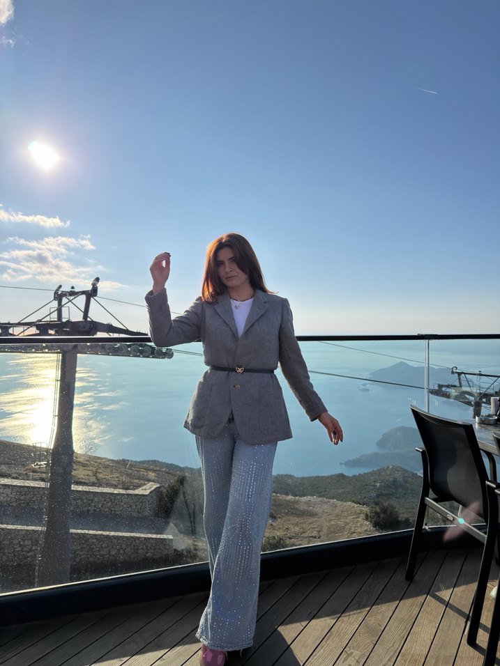 Gri vintage  Kadın Blazer - Görsel 3