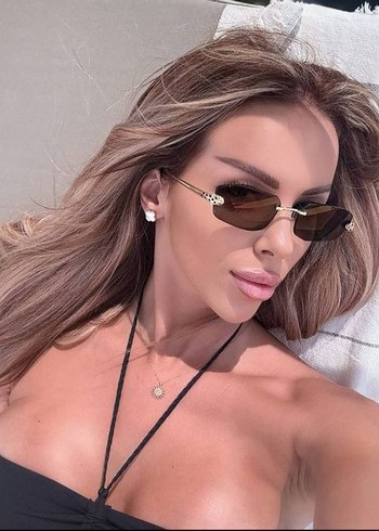 Cartier Şeffaf Koyu Kahverengi Kadın Güneş Gözlüğü