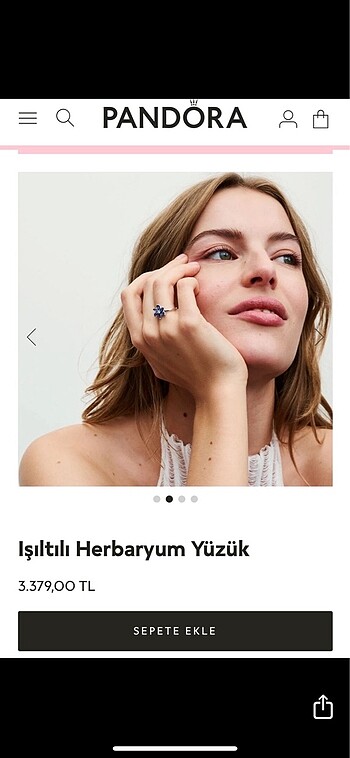 Pandora Pandora herbaryum yüzük.