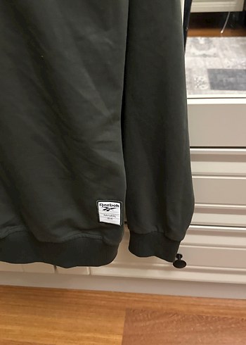 Reebok Erkek Kapüşonlu Fermuarlı Gri Sweatshirt - Görsel 6