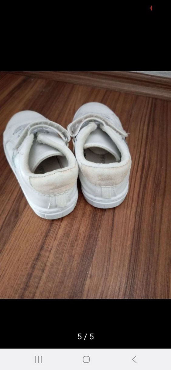 Kız Çocuk Beyaz Cırt Cırtlı Spor Ayakkabı - Görsel 4