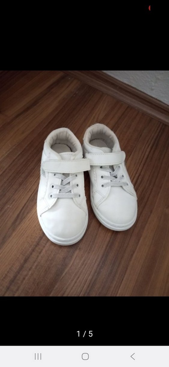 Kız Çocuk Beyaz Cırt Cırtlı Spor Ayakkabı - Görsel 2