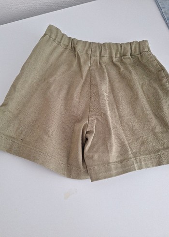 Kız Çocuk Bej Keten Pilili Etek sort - Görsel 4